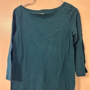 LOFT Teal 3/4 Sleeve Women's Top
